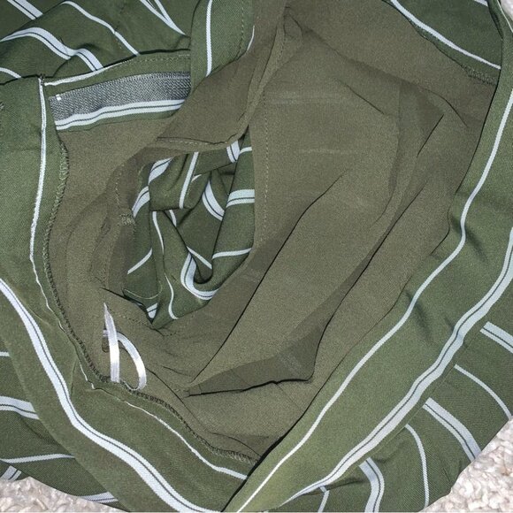 emory park Trousers Size Small Striped Green White Wide Leg Pants Lined NWOT - Picture 7 of 10